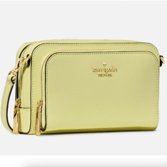 kate spade Handbags - New Kate Spade Staci Dual Zip Around Crossbody Saffiano Leather Tennis Ball